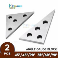 2pcs Manganese Steel Precision Angle Gauge Block Set 45°/45°/90° and 30°/60°/90 Degree Gauge Milling Machinist Lathe Tool