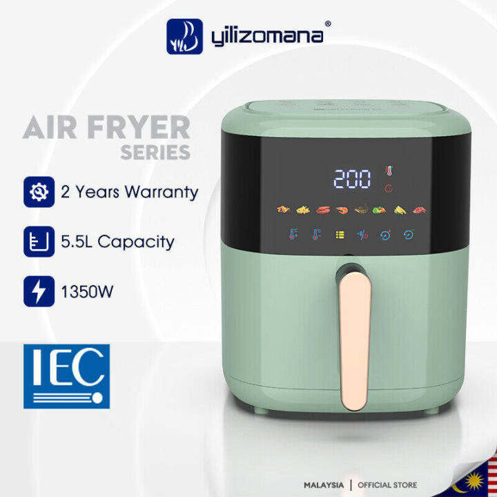 [2 Years Warranty]Yilizomana Air Fryer 5.5L Smart AirFryer Automatic