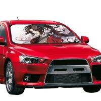 Ghost Slayer Anime Car Sunshade Cartoon Animation Car Sunscreen UV Protection Auto Parts ม่านบังแดดตกแต่ง