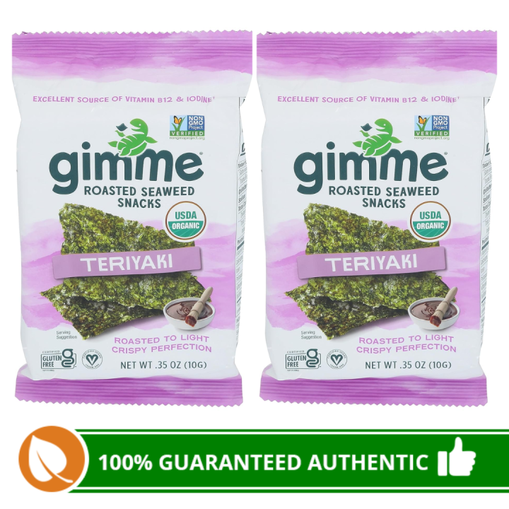 2pcs Gimme Organic Premium Roasted Teriyaki Seaweed 10g Lazada Ph