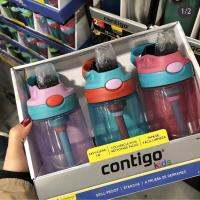 มีจำหน่ายในสต็อก American Contigo Contick ถ้วยน้ำสำหรับเด็กถ้วยฟางกันรั่วสำหรับนักเรียนประถม