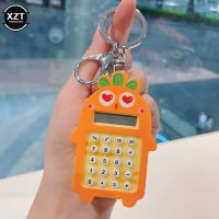 New Pocket Mini Carrot Calculator with Keychain 8 Digits Display Kawaii Cartoon Calculator Portable Calculadoras School Supplies Calculators