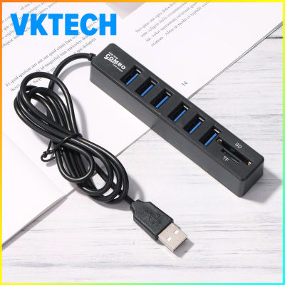 [Vktech] อะแดปเตอร์ฮับ USB 2.0 5/8พอร์ตตัวแยก USB หลายตัวเครื่องอ่านการ์ดฮับพลังงาน USB