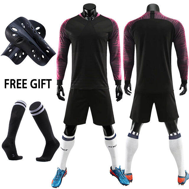 kids-adult-goalkeeper-uniforms-suit-football-jerseys-men-boys-women-long-sleeve-soccer-jerseys-set-with-socks-shin-guards