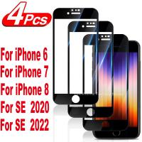 กระจกปกป้องหน้าจอ4ชิ้นสำหรับ iPhone 6 6S 7 8 Plus,ฟิล์มกระจกเทมเปอร์ SE2022 SE2020 iPhone