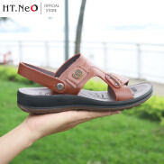 Sandal nam HT.NEO da bò thật kết hợp đế kếp cao 3
