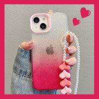 เคสโทรศัพท์ไล่ระดับสีระยิบระยับฤดูร้อนสำหรับ iPhone 14 13 12 11พร้อมเคสลายหัวใจน่ารักสำหรับ iPhone 14 13 12 Pro ฝาหลังแบบใสส่องแสงสูงสุด