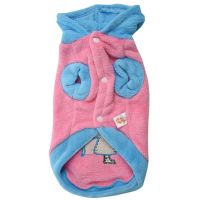 Small Pet Sweet Hooded Coat Christmas Clothes Dog Puppy Coral Velvet Jumpsuit Pink M