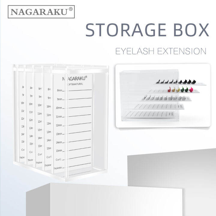 nagaraku-eye-lashes-storage-box-acrylic-false-eyelashes-volume-lash-storage-makeup-tools-case-organizer-5-layers-transparent