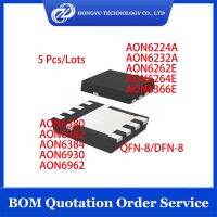 5 Pcs AON6224A AON6232A AON6262E AON6264E AON6366E AON6380 AON6382 AON6384 AON6930 AON6962 DFN-8 QFN-8 Chipset Baru Tempat