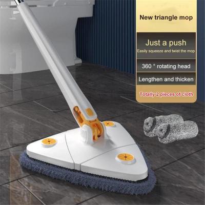 Telescopic Triangle Mop 360° Rotatable Adjustable Cleaning Mop Adjustable Squeeze Wet And Dry Use Water Absorption Cleaning Tool