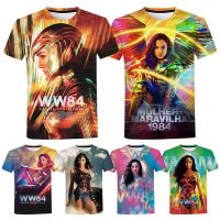 2023 Wonder Woman 3D พิมพ์ T เสื้อผู้ชายผู้หญิงแฟชั่นลำลองแขนสั้นเสื้อยืด Wonder Woman 1984 Harajuku Street เสื้อยืดโอเวอร์ไซส์