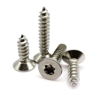 5/10/50pc M2 M2.5 M3 M4 M5 M6 304 A2-70 Stainless Steel Six Lobe Torx Flat Countersunk Head Tamper Proof Self Tapping Wood Screw