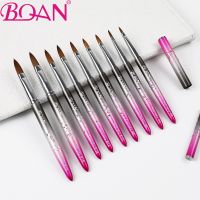 BQAN 1pc Kolinsky Sable Acrylic Nail Brush UV Gel Carving Pen Brush Liquid Powder DIY Nail Drawing Nail Art Brush #2-#18 Purple Artist Brushes Tools