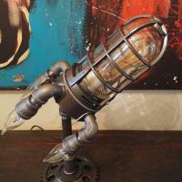 Creative Rocket Light LED Night Light Steampunk Rocket Launching Flame Lamp R Metal Desktop Decor Home Table Ornaments Gift