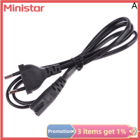 Ministar 2Pin ง่ามเรา EU ถึง C7 C8ไฟ LED สายพ่วงสายไฟอเมริกันยุโรปรูปที่8แล็ปท็อป Cable1.5M ไฟ1เมตร