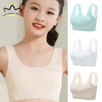 10-13-16 years old girls pure cotton underwear cartoon vest bras cute