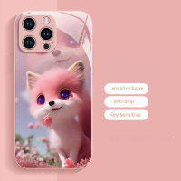 เคสสำหรับ Apple iPhone กระจกป้องกันมือถือสุนัขจิ้งจอกน่ารักภาพบางเฉียบ12 Pro Max Plus เคสแฟชั่นมีสไตล์ฝาหลังจาก GGQcase