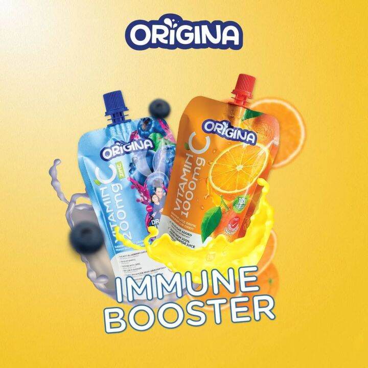 ORIGINA Vitamin C Drinks (Orange 1000mg / Blueberry 200mg) Lazada