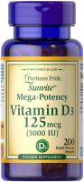 [Puritans Pride] Vitamin D(D3) 5000IU 200 capsules for strong bones