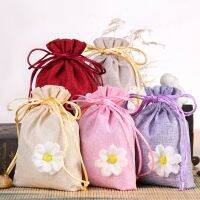 Temperament Sachets Linen Cloth Breathable Empty Bags Put Spices Tea Dried Fruits Small Objects Storage Women Jewelry Gift Bag Cases Covers