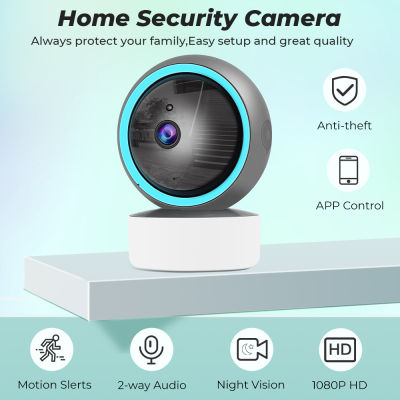 1080P กล้อง IP WiFi Tuya สมาร์ทเฝ้าระวังอัตโนมัติ,ติดตามความปลอดภัย Lndoor Baby PIR Monitor 2-Way Google Home Alexa