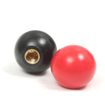 ❏❖﹊ 1pc Black or Red Plastic M4 M5 M6 M8 M10 M12 Thread Ball Shaped Head Clamping Nuts Knob