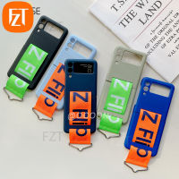 Fzt เคส ZFlip3สายคล้องมือสำหรับ Samsung Z Flip5 5G,เคสถือแฟชั่นสายคล้องมือเคสบางพิเศษโทรศัพท์ฝาปิดพลาสติกเคสแข็งสายรัดข้อมือเคสกันกระแทกสำหรับ Samsung Galaxy Z พลิก5 Flip4 Z พลิก3 5G 3SDP