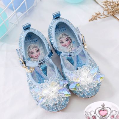 2022 New Sweet Rhinestone Girls Princess Shoes Cartoon Little Girl Single Shoes Cute Crystal Childrens Small Leather Shoes Tide