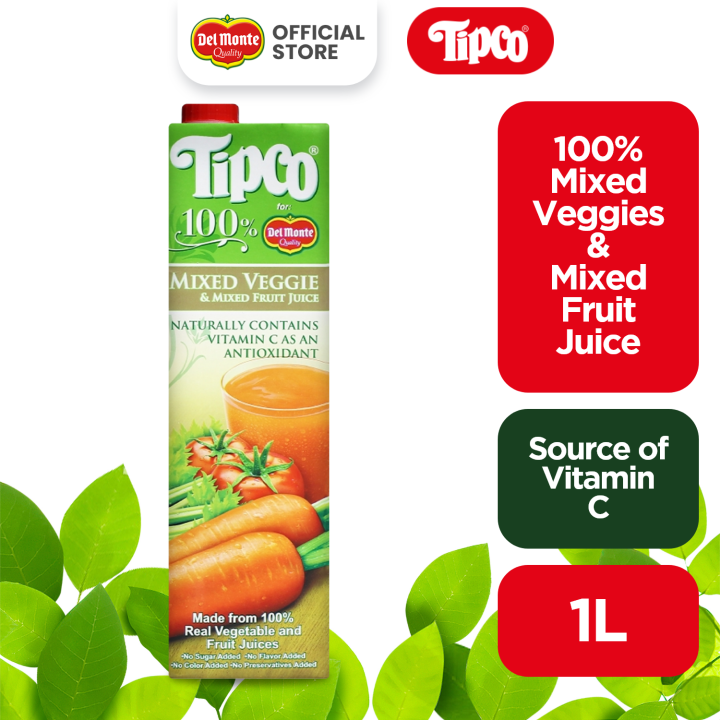 Tipco 100 Mixed Veggies And Mixed Fruit Juice With Powerpack Health Benefits 1l Tetra Lazada Ph 9662