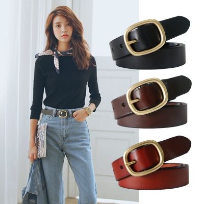 Belt Ladies Cowhide Korean Version Jeans New Style Fashion