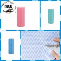 CHENJIE ม้วนผ้าใช้ในห้องครัวแบบใช้แล้วทิ้ง50ชิ้น/ม้วนผ้าขี้ริ้วผ้าเช็ดจานแบบนอนวูฟเวนใช้อเนกประสงค์