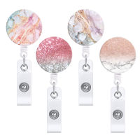 Stationery Office School Exhibition Supplies Marble Texture ID Badge Buckle Easy To Pull The Buckle