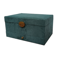 New Retro High Quality Velvet Jewelry Box With Large Capacity 2021 Dark Green Color 4 Models