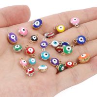 10pcs Evil Eye Connectors Gold Color Metal Resin Charms Beads Enamel Pendant For Jewelry Making DIY Handmade Bracelet Necklace DIY accessories and oth