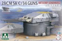 พลาสติก โมเดล ประกอบ TAKOM สเกล1/72 28CMSK C/34 Guns Battleship Scharnhorst Turret B TK-5016