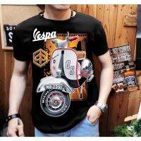 2023 Mens Short T-Shirt / White Vespa Motif Uk L - XL - Genius,Collection