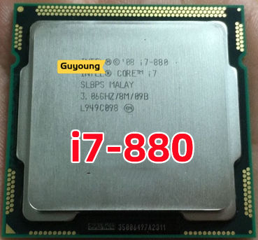 Core I7-880 CPU 3.06กิกะเฮิร์ตซ์8เมตร Quad-Core 45nm LGA1156 95วัตต์ I7ตัวประมวลผล880 CPU ซีพียูตั้งโต๊ะ