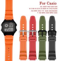 High Quality 18mm Convex Rubber Strap For Casio AE-1000W AQ-S810W Solid Color Silicone Watch Band Anti-fall Breathable Bracelet