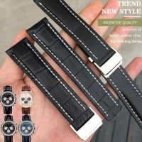 22mm 24mm Genuine Leather watch band strap for Breitling Premier B01 Colt Chronograph Avenger AVIATOR 8 Steel Folding Buckle