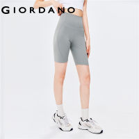 GIORDANO Women Shorts G-MOTION High Waist High Stretch Yoga Shorts Plain Color Interlock Print Casual Sport Shorts 05492401