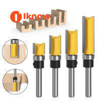 I Know ขลุ่ยตรง Flush Trim รูปแบบ Router Bit Cutter Top แบริ่งงานไม้1/2นิ้ว X 2นิ้วความยาว1/4นิ้ว Shank