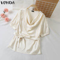 เสื้อลูกไม้หรูหราสตรี VONDA OL เสื้อเก็บเอวแขนพัฟ (ลำลองเกาหลี) #2