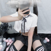 Sexy Lingerie Female Secretary Sexy See-Through Student Shirt Bow Tie Uniform Temptation British Plaid Skirt