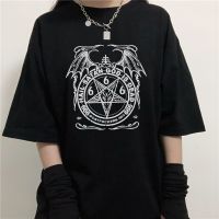 Hail Satan God Is Dead T-Shirt streetwear Print summer casual big size loose Harajuku women clothing Satan Dark Style Gothic Tee