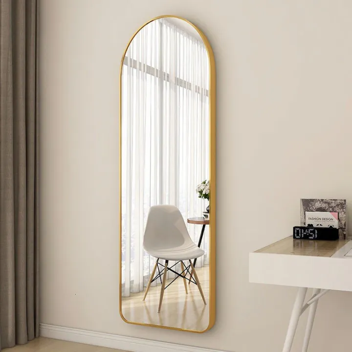 Arch mirror aluminum full body vanity mirror wallmounted selfadhesive