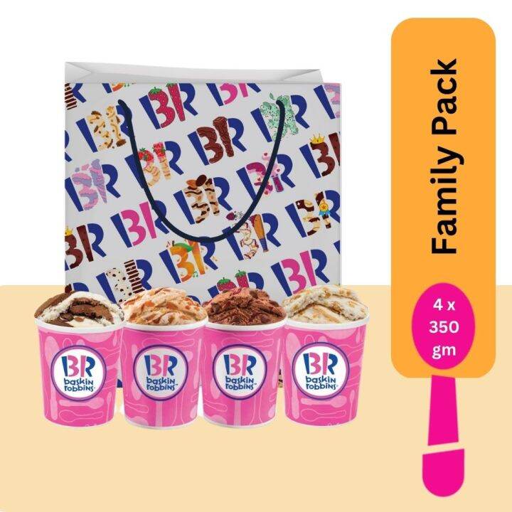 Baskin Robbins Family Pack 4 Pints Ice Cream [Self PickUp] Lazada