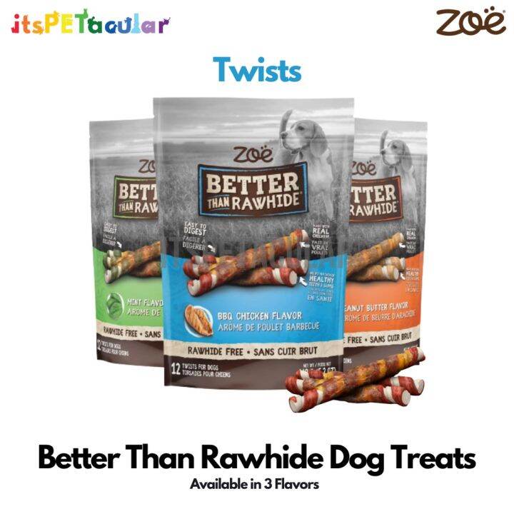 ZOE Better than Rawhide Twist Dog Treats 12 Pcs Pack (5.2 oz) Lazada PH