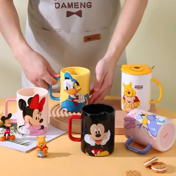 Disney Mickey Mouse Cartoon Mugs Coffee Cups Cute Minnie Mouse Daisy Milk  Breakfast Mugs Kawaii Tea Cup Set Family Cup