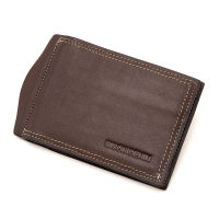 BISON DENIM Cow Leather Wallet Men Money Purse With Zipper Coin Pocket ID Card Genuine Leather Mini Purse For Men W9348